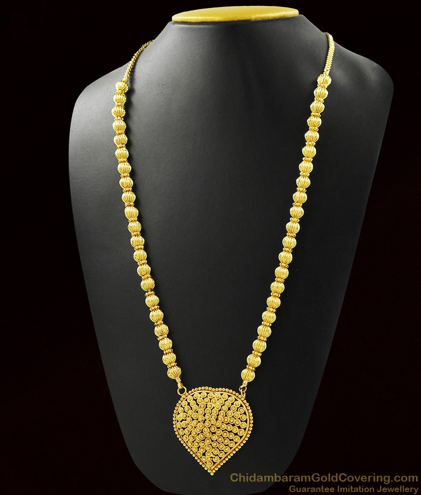 Gold Inspired Heart Dollar Beaded Necklace ARRG386